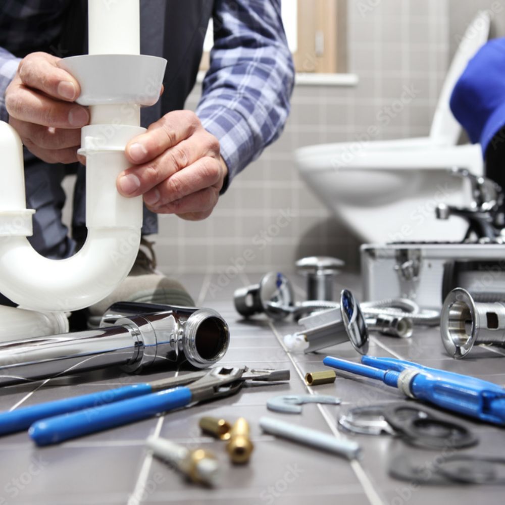 Professional plumber working